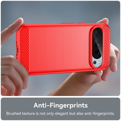 Google Pixel 9 Carbon Fibre Brushed Texture TPU Protective Phone Case Shockproof Slim Cover
