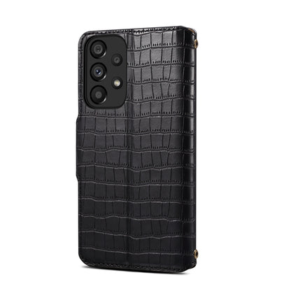 Samsung Galaxy A23 5G Denior Crocodile Texture Oil Edge Leather Phone Case with Card Wallet and Kickstand