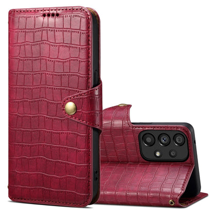 Samsung Galaxy A32 Denior Crocodile Texture Oil Edge Leather Phone Case with Card Wallet and Kickstand