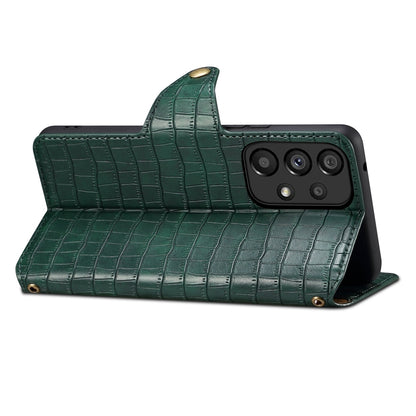 Samsung Galaxy A32 Denior Crocodile Texture Oil Edge Leather Phone Case with Card Wallet and Kickstand