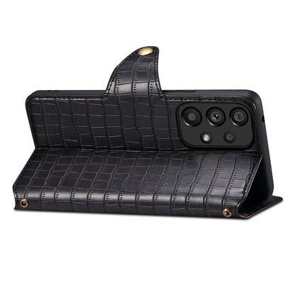 Samsung Galaxy A33 5G Denior Crocodile Texture Oil Edge Leather Phone Case with Card Wallet and Kickstand