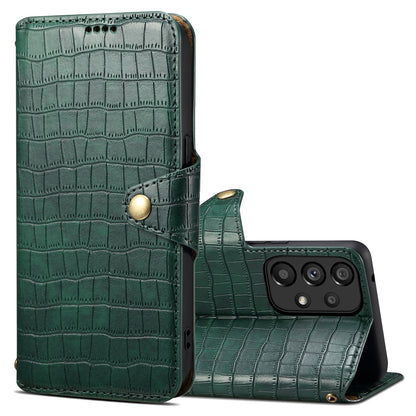 Samsung Galaxy A53 5G Denior Crocodile Texture Oil Edge Leather Phone Case with Card Wallet and Kickstand