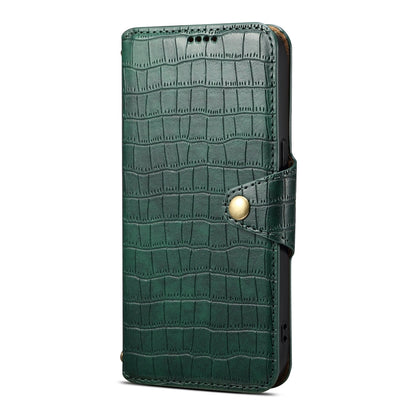 Samsung Galaxy A24 5G Denior Crocodile Texture Oil Edge Leather Phone Case with Card Wallet and Kickstand