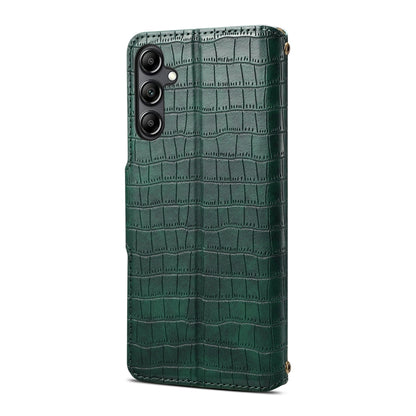 Samsung Galaxy A24 5G Denior Crocodile Texture Oil Edge Leather Phone Case with Card Wallet and Kickstand