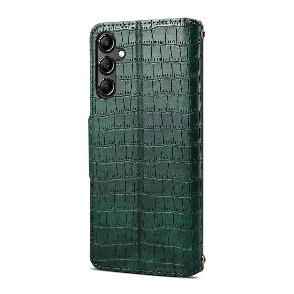 Samsung Galaxy S23 Denior Crocodile Texture Oil Edge Leather Phone Case with Card Wallet and Kickstand