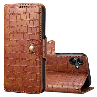 Samsung Galaxy A05 Denior Crocodile Texture Oil Edge Leather Phone Case with Card Wallet and Kickstand