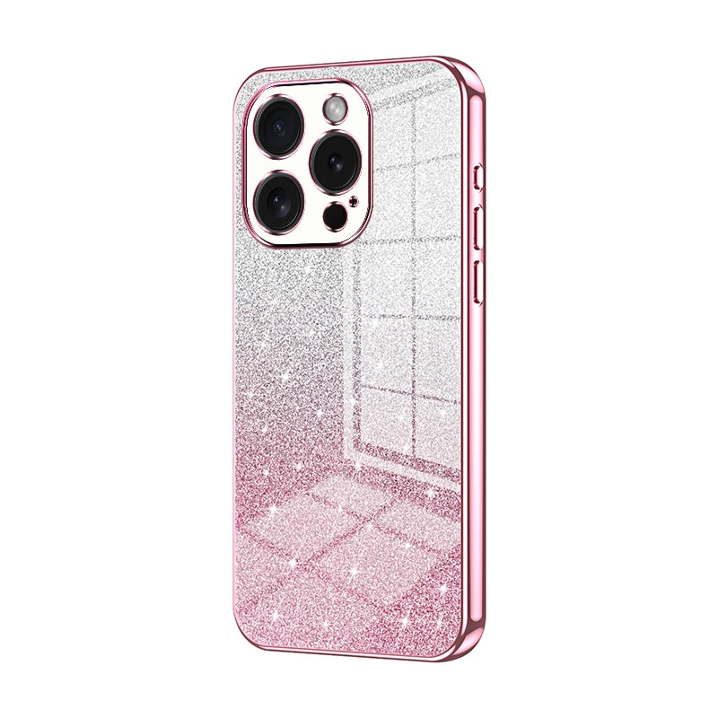iPhone 15 Pro Glitter Powder Electroplated Gradient Phone Case – Fashionable & Luxurious with Anti-Fingerprint Coating, Shock-Absorption, and Lens Protection