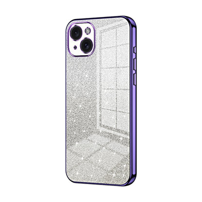 iPhone 15 Plus Glitter Powder Electroplated Gradient Phone Case – Fashionable & Luxurious with Anti-Fingerprint Coating, Shock-Absorption, and Lens Protection