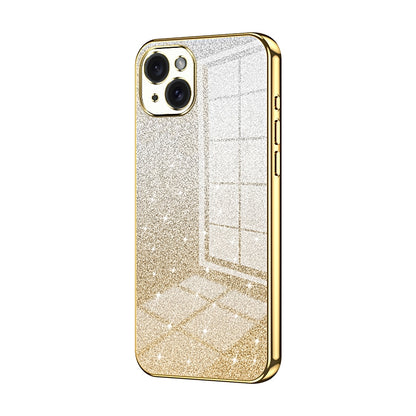 iPhone 15 Plus Glitter Powder Electroplated Gradient Phone Case – Fashionable & Luxurious with Anti-Fingerprint Coating, Shock-Absorption, and Lens Protection