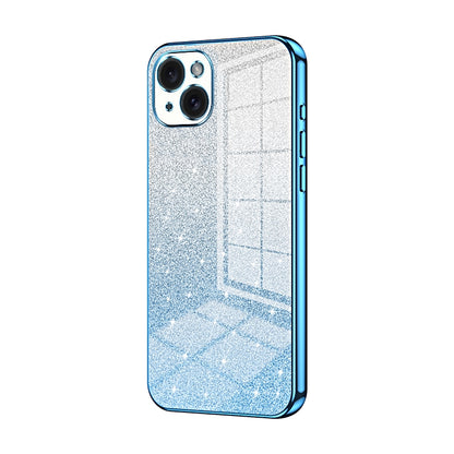 iPhone 15 Plus Glitter Powder Electroplated Gradient Phone Case – Fashionable & Luxurious with Anti-Fingerprint Coating, Shock-Absorption, and Lens Protection