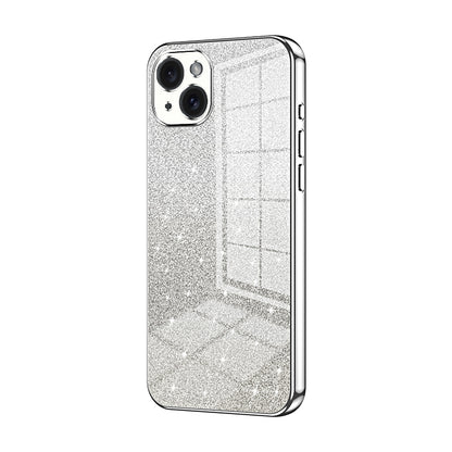 iPhone 15 Plus Glitter Powder Electroplated Gradient Phone Case – Fashionable & Luxurious with Anti-Fingerprint Coating, Shock-Absorption, and Lens Protection