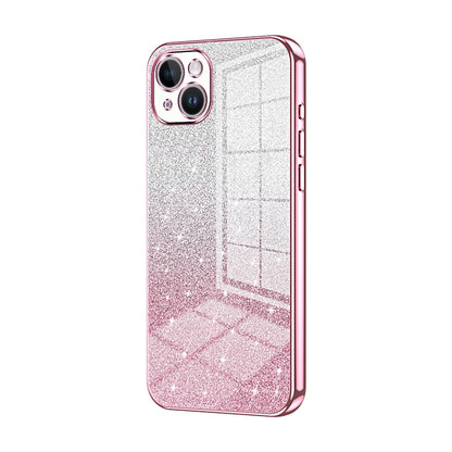 iPhone 14 Plus Glitter Powder Electroplated Gradient Phone Case – Fashionable & Luxurious with Anti-Fingerprint Coating, Shock-Absorption, and Lens Protection