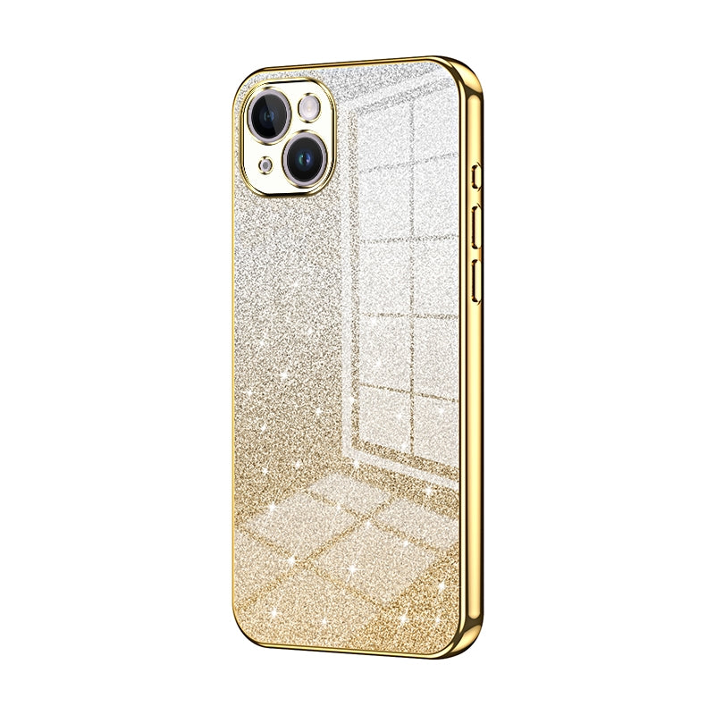 iPhone 14 Plus Glitter Powder Electroplated Gradient Phone Case – Fashionable & Luxurious with Anti-Fingerprint Coating, Shock-Absorption, and Lens Protection