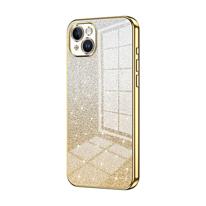 iPhone 14 Plus Glitter Powder Electroplated Gradient Phone Case – Fashionable & Luxurious with Anti-Fingerprint Coating, Shock-Absorption, and Lens Protection