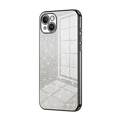 iPhone 14 Plus Glitter Powder Electroplated Gradient Phone Case – Fashionable & Luxurious with Anti-Fingerprint Coating, Shock-Absorption, and Lens Protection