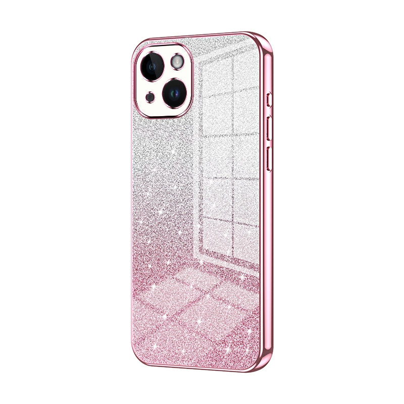iPhone 14 Glitter Powder Electroplated Gradient Phone Case – Fashionable & Luxurious with Anti-Fingerprint Coating, Shock-Absorption, and Lens Protection