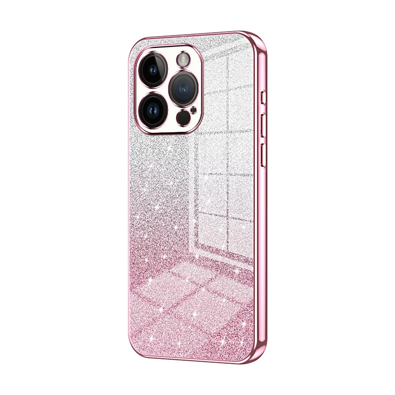 iPhone 14 Pro Glitter Powder Electroplated Gradient Phone Case – Fashionable & Luxurious with Anti-Fingerprint Coating, Shock-Absorption, and Lens Protection