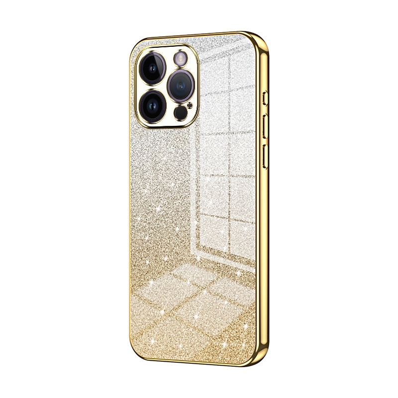 iPhone 14 Pro Max Glitter Powder Electroplated Gradient Phone Case – Fashionable & Luxurious with Anti-Fingerprint Coating, Shock-Absorption, and Lens Protection