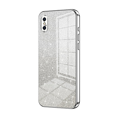 iPhone X Glitter Powder Electroplated Gradient Phone Case – Fashionable & Luxurious with Anti-Fingerprint Coating, Shock-Absorption, and Lens Protection