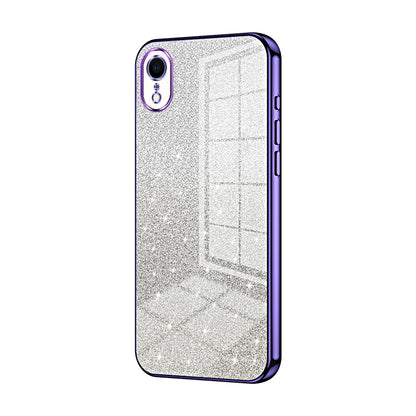 iPhone XR Glitter Powder Electroplated Gradient Phone Case – Fashionable & Luxurious with Anti-Fingerprint Coating, Shock-Absorption, and Lens Protection
