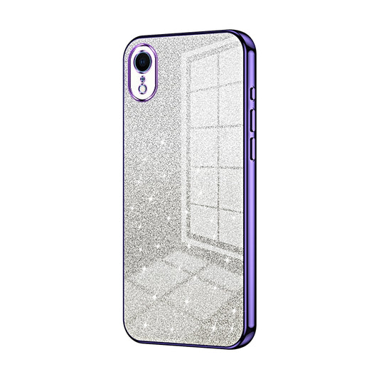 iPhone XR Glitter Powder Electroplated Gradient Phone Case – Fashionable & Luxurious with Anti-Fingerprint Coating, Shock-Absorption, and Lens Protection
