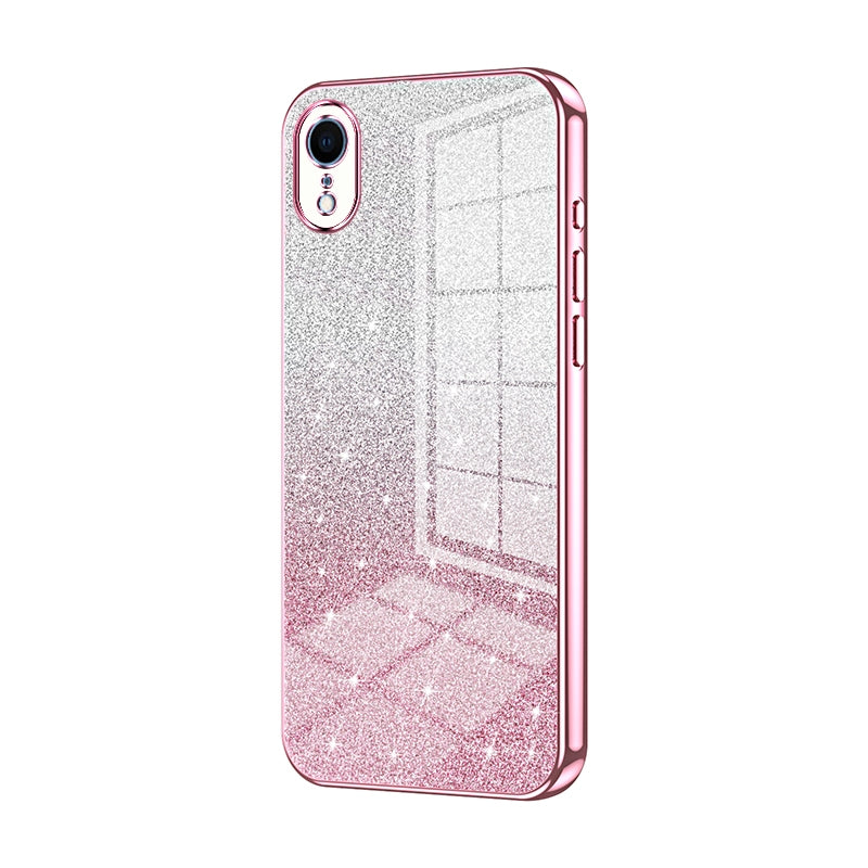 iPhone XR Glitter Powder Electroplated Gradient Phone Case – Fashionable & Luxurious with Anti-Fingerprint Coating, Shock-Absorption, and Lens Protection
