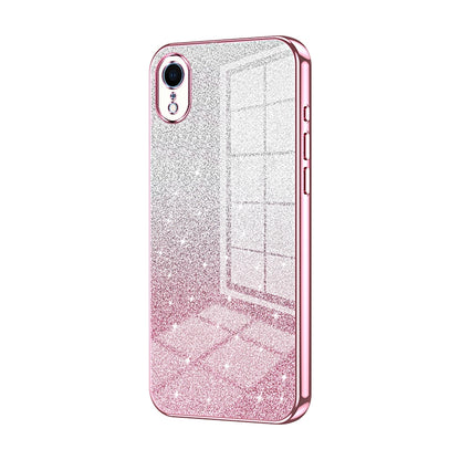 iPhone XR Glitter Powder Electroplated Gradient Phone Case – Fashionable & Luxurious with Anti-Fingerprint Coating, Shock-Absorption, and Lens Protection