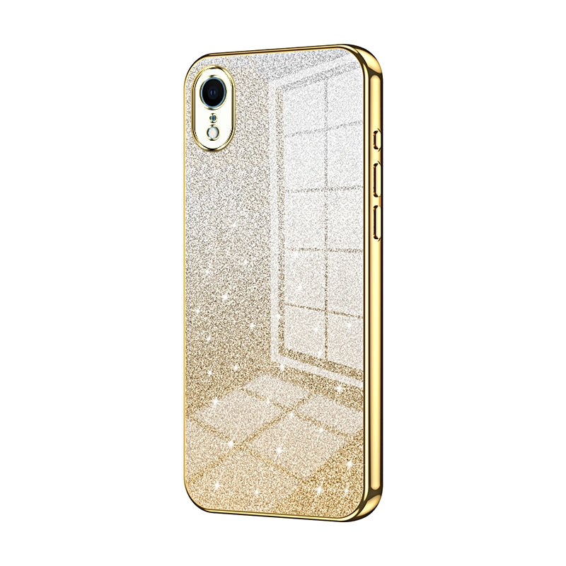 iPhone XR Glitter Powder Electroplated Gradient Phone Case – Fashionable & Luxurious with Anti-Fingerprint Coating, Shock-Absorption, and Lens Protection