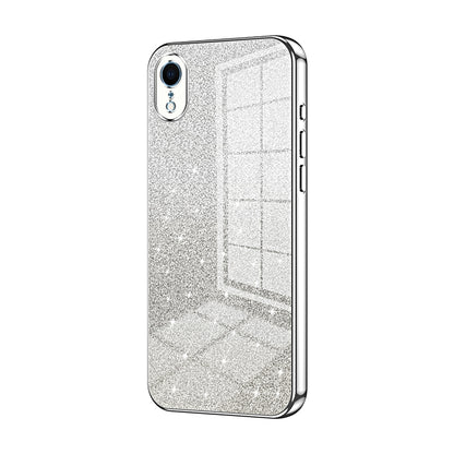 iPhone XR Glitter Powder Electroplated Gradient Phone Case – Fashionable & Luxurious with Anti-Fingerprint Coating, Shock-Absorption, and Lens Protection