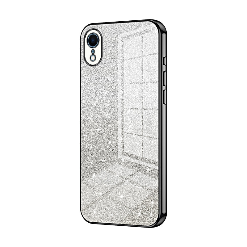 iPhone XR Glitter Powder Electroplated Gradient Phone Case – Fashionable & Luxurious with Anti-Fingerprint Coating, Shock-Absorption, and Lens Protection
