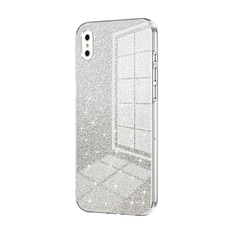iPhone XS Max Glitter Powder Electroplated Gradient Phone Case – Fashionable & Luxurious with Anti-Fingerprint Coating, Shock-Absorption, and Lens Protection