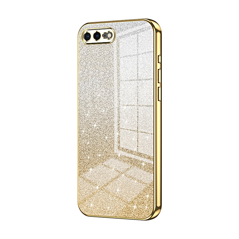 iPhone 8 Plus Glitter Powder Electroplated Gradient Phone Case – Fashionable & Luxurious with Anti-Fingerprint Coating, Shock-Absorption, and Lens Protection