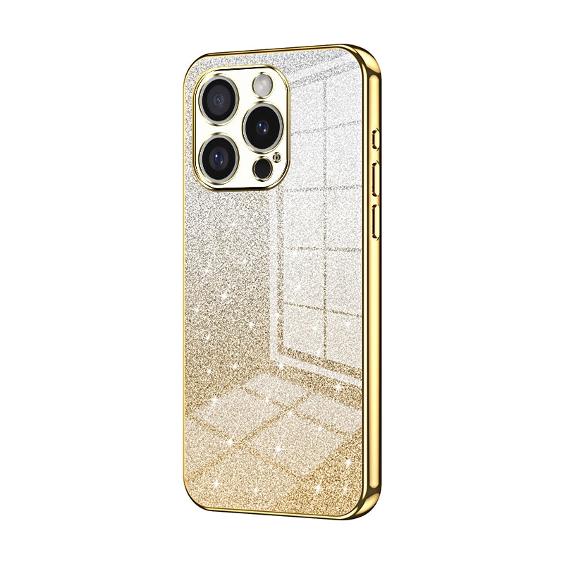 iPhone 16 Pro Glitter Powder Electroplated Gradient Phone Case – Fashionable & Luxurious with Anti-Fingerprint Coating, Shock-Absorption, and Lens Protection