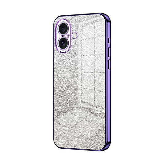 iPhone 16 Glitter Powder Electroplated Gradient Phone Case – Fashionable & Luxurious with Anti-Fingerprint Coating, Shock-Absorption, and Lens Protection