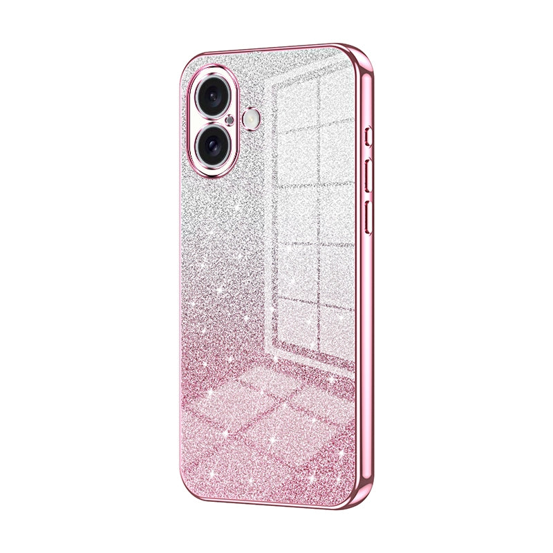 iPhone 16 Glitter Powder Electroplated Gradient Phone Case – Fashionable & Luxurious with Anti-Fingerprint Coating, Shock-Absorption, and Lens Protection