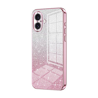 iPhone 16 Glitter Powder Electroplated Gradient Phone Case – Fashionable & Luxurious with Anti-Fingerprint Coating, Shock-Absorption, and Lens Protection