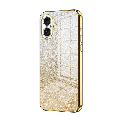 iPhone 16 Glitter Powder Electroplated Gradient Phone Case – Fashionable & Luxurious with Anti-Fingerprint Coating, Shock-Absorption, and Lens Protection
