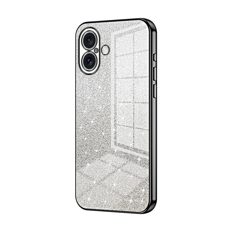 iPhone 16 Glitter Powder Electroplated Gradient Phone Case – Fashionable & Luxurious with Anti-Fingerprint Coating, Shock-Absorption, and Lens Protection
