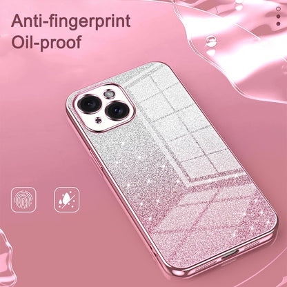 iPhone 14 Pro Glitter Powder Electroplated Gradient Phone Case – Fashionable & Luxurious with Anti-Fingerprint Coating, Shock-Absorption, and Lens Protection