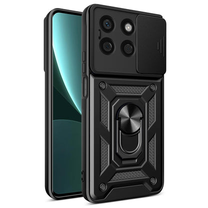 Honor X8b Sliding Camera Cover Magnetic Ring Stand Shockproof TPU + PC Protective Phone Case