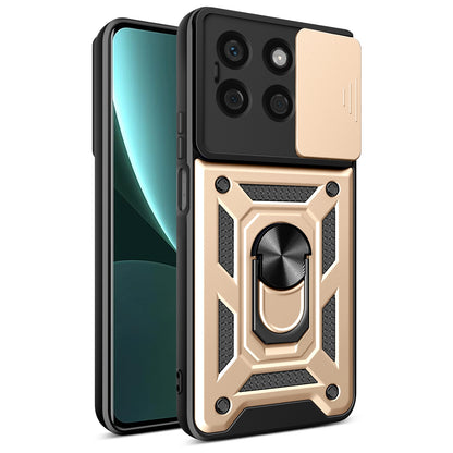 Honor X8b Sliding Camera Cover Magnetic Ring Stand Shockproof TPU + PC Protective Phone Case