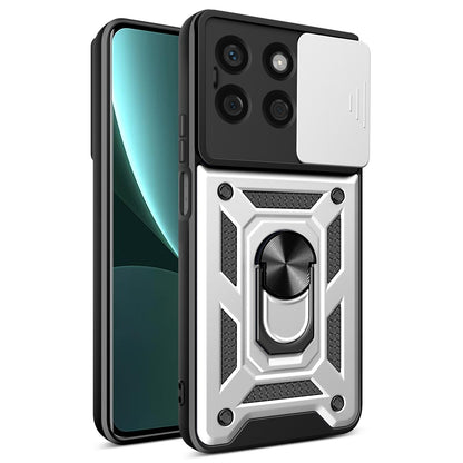 Honor X8b Sliding Camera Cover Magnetic Ring Stand Shockproof TPU + PC Protective Phone Case