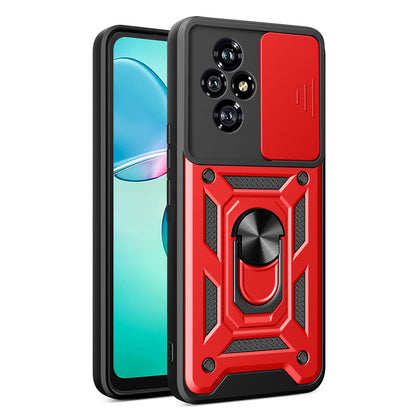 Honor 200 Sliding Camera Cover Magnetic Ring Stand Shockproof TPU + PC Protective Phone Case
