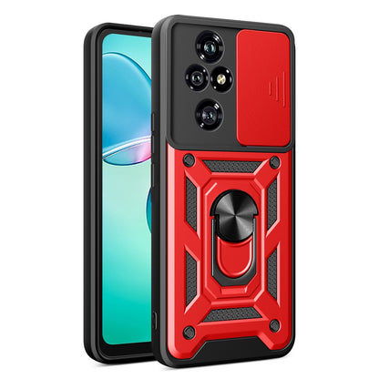 Honor 200 Pro Sliding Camera Cover Magnetic Ring Stand Shockproof TPU + PC Protective Phone Case