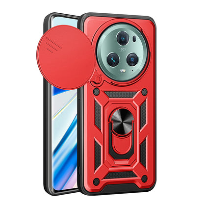 Honor Magic5 Pro Sliding Camera Cover Magnetic Ring Stand Shockproof TPU + PC Protective Phone Case
