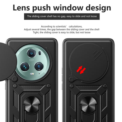 Honor Magic5 Pro Sliding Camera Cover Magnetic Ring Stand Shockproof TPU + PC Protective Phone Case