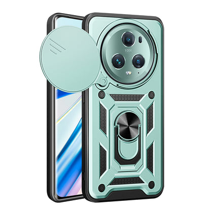 Honor Magic5 Pro Sliding Camera Cover Magnetic Ring Stand Shockproof TPU + PC Protective Phone Case