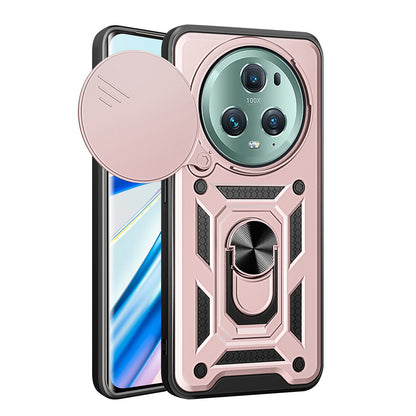 Honor Magic5 Pro Sliding Camera Cover Magnetic Ring Stand Shockproof TPU + PC Protective Phone Case