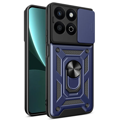 Honor 200 Smart Sliding Camera Cover Magnetic Ring Stand Shockproof TPU + PC Protective Phone Case
