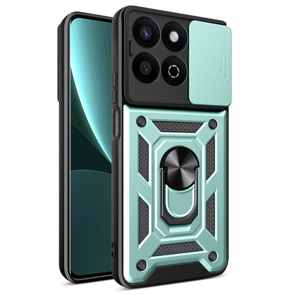 Honor 200 Smart Sliding Camera Cover Magnetic Ring Stand Shockproof TPU + PC Protective Phone Case